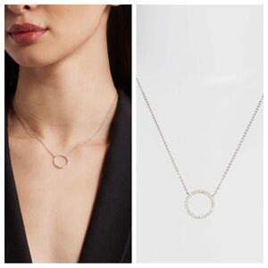 Pavé Open Circle Pendant Necklace
Elegant Silver Circle Pendant Necklace